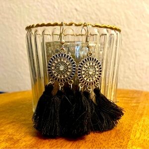 *3 for $20* Boho tassel earrings/black